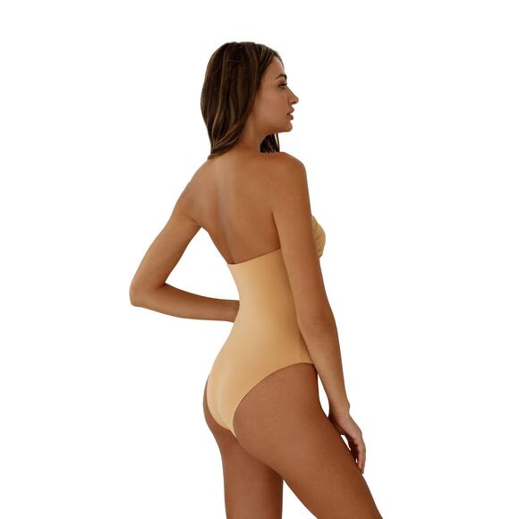 New KYRA Reversible ONE PIECE Swimsuit by KYA (SAND/PEACH) $167 MEDIUM 6/8 - Picture 6 of 8